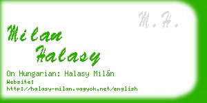 milan halasy business card