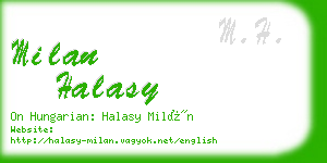 milan halasy business card